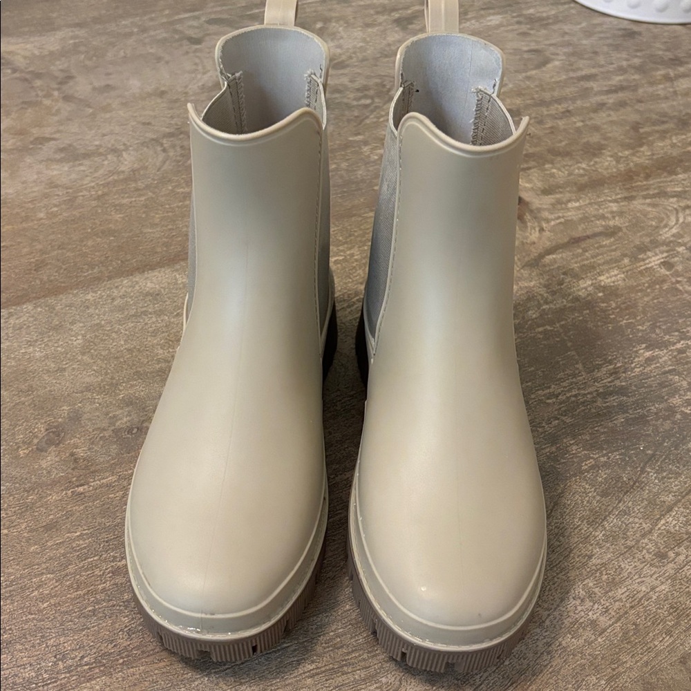 Women's Beige Ankle Rain Boots